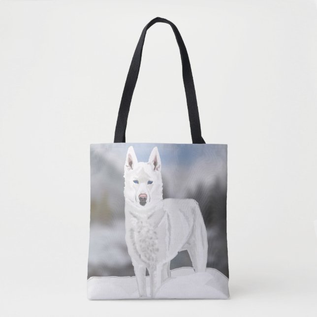 Bolsa Tote Siberian Husky Natal (Frente)