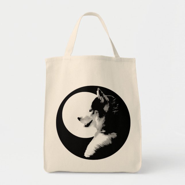 Bolsa Tote Siberian Husky Tote Bag Organic Malamute Bag (Frente)