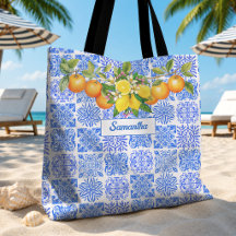 Siciliano Mediterrâneo Azul Amarelo Azulejo Cítric