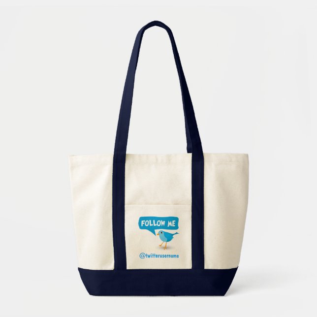 Bolsa Tote Siga-me o Twitter Blue Bird Impulse Tote Bags (Frente)