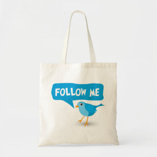 Bolsa Tote Siga-Me Twitter Blue Bird Budget Tote Bags