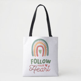 Bolsa Tote Siga seu Retrorno Arco-Íris Inspiracional Desi