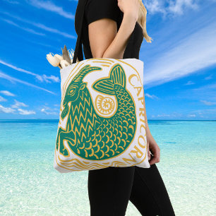 Bolsa Tote Signo de Capricórnio do Zodíaco em um