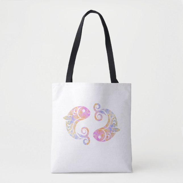 Bolsa Tote signo zodiacal de peixes (Frente)