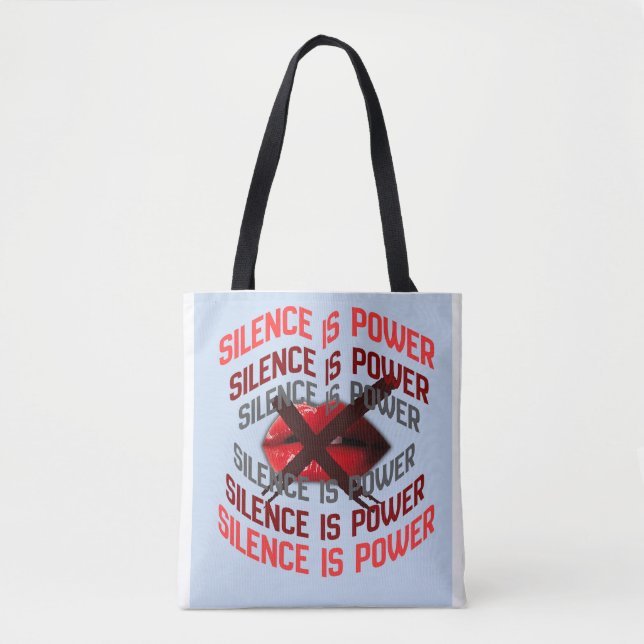 Bolsa Tote Silence Is Power Bold Typography Art (Frente)