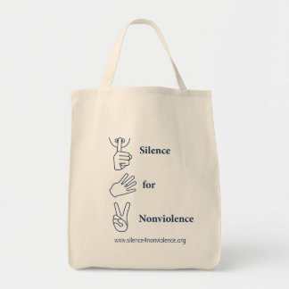 Bolsa Tote Silêncio vertical para o saco do Nonviolence