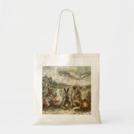 Bolsa Tote Silent Watching Whimsical Farmhouse Animals 