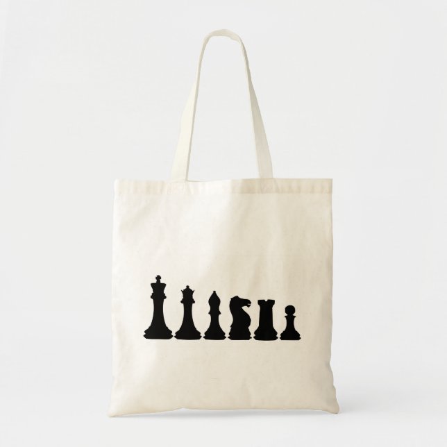 Bolsa Tote Silhouette de Chessman Chess Piece (Frente)
