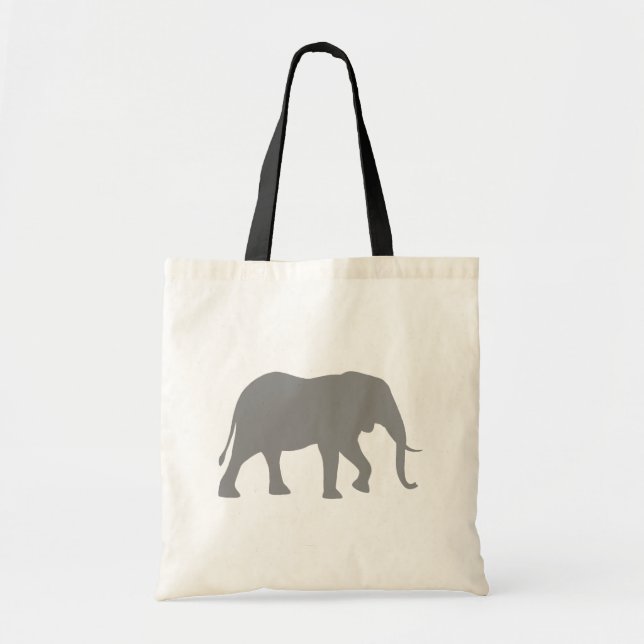 Bolsa Tote Silhouette de Elefante Africano | Animais Selvagen (Frente)