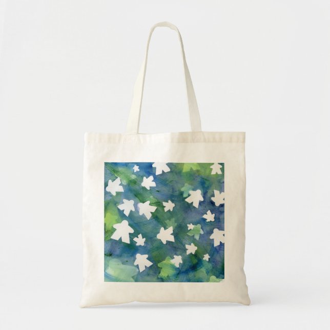 Bolsa Tote Silhouette de Maçal Azul e Verde (Frente)