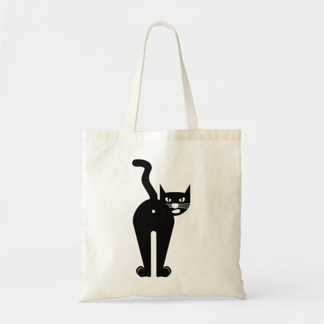 Bolsa Tote Silhouette de Mamíferos de Gato Animal (Frente)