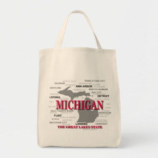 Bolsa Tote Silhouette do Mapa do Orgulho Estatal de Michigan