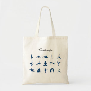 Bolsa Tote Silhouette Yoga Poses Thunder_Cove