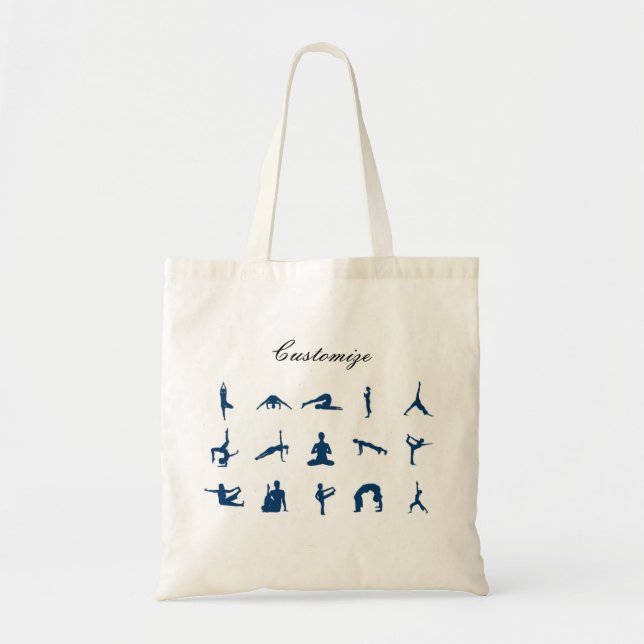 Bolsa Tote Silhouette Yoga Poses Thunder_Cove (Frente)