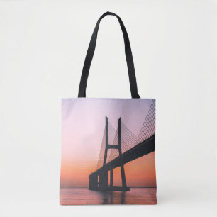 BOLSA TOTE SILHOUTE DA PONTE SOB O CÉU CLARO