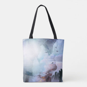 Bolsa Tote Silhueta da cabeça e mãos rezando