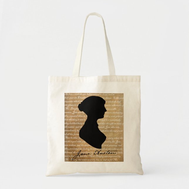 Bolsa Tote Silhueta da página de Jane Austen (Frente)