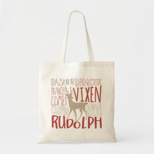 Bolsa Tote Silhueta da rena de Rudolph