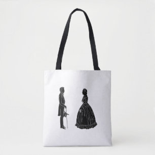 Bolsa Tote silhueta de abraham lincoln mary todd lincoln