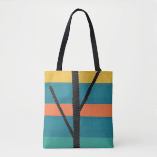 Bolsa Tote Silhueta de Cacto Abstrato Colorido