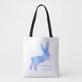 Bolsa Tote Silhueta de Coelho Azul Fofa para Chá de Bebê Masc