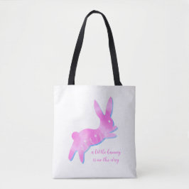 Bolsa Tote Silhueta de Coelho Rosa Fofa para Menina Chamada B