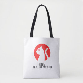 Bolsa Tote Silhueta de Gato de Amor Luminoso