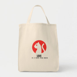 Bolsa Tote Silhueta de Gato de Amor Luminoso