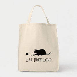 Bolsa Tote Silhueta de Gato em Play "Coma o Amor de Pera"