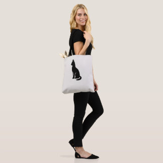 Bolsa Tote Silhueta de Gato Minimalista