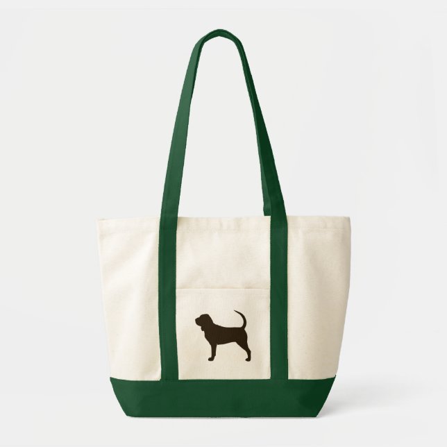 Bolsa Tote Silhueta de Raça de Cachorro de Sangue (Frente)