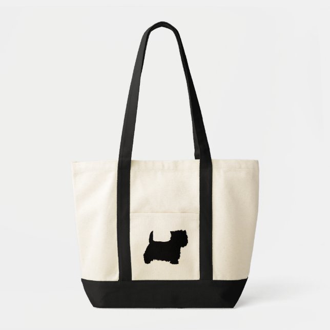 Bolsa Tote Silhueta do Terrier West Highland White (Frente)