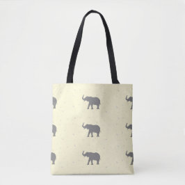 Bolsa Tote Silhueta elefante de cinza
