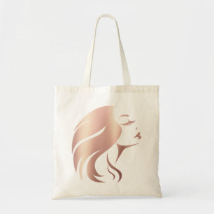 Bolsa Tote Silhueta Facial de Garota Legal Moderna