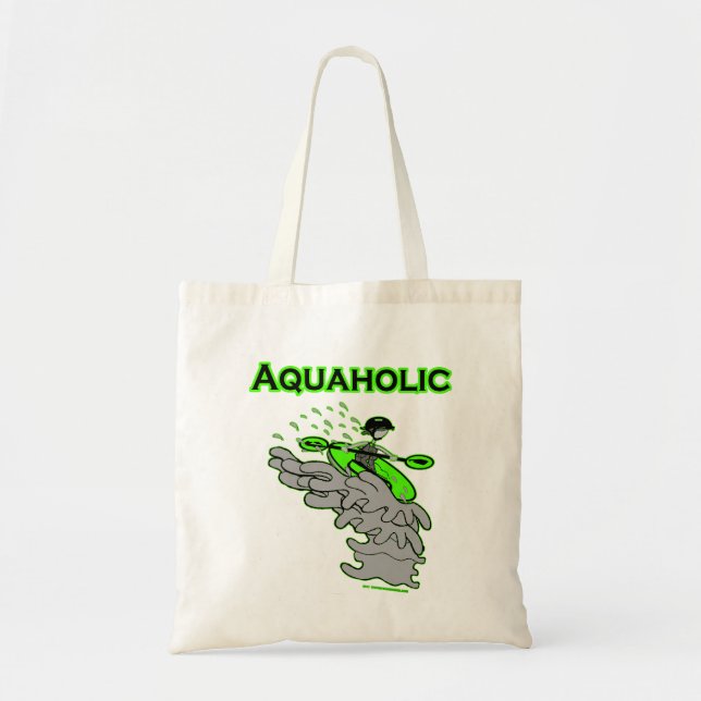 Bolsa Tote Silhueta Kayaking de Whitewater (Frente)