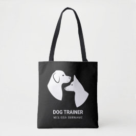 Bolsa Tote Silhuetas de Cabeça de Cachorro Branco Fofo - Trei
