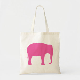Bolsa Tote Silhuette de Elefante Rosa Quente