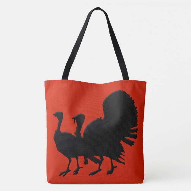 Bolsa Tote Silhuette of Turkeys (Verso)