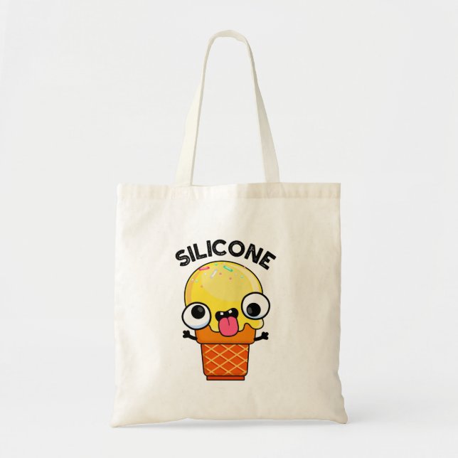 Bolsa Tote Silicone Funny Sorvete Cone Pun (Frente)