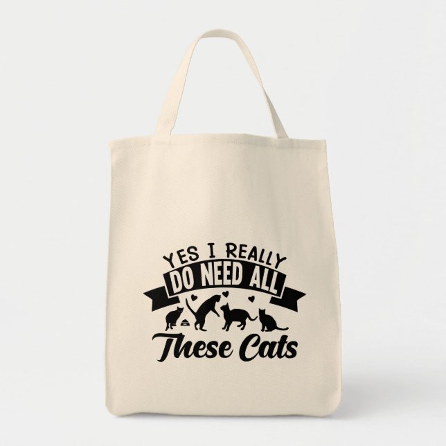 Bolsa Tote sim, eu preciso de todos esses gatos | gatos amam  (Frente)