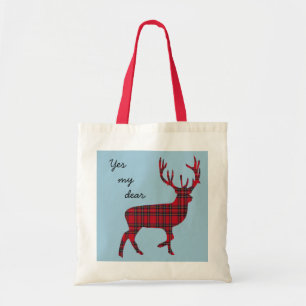 Bolsa Tote Sim minha cara sacola escocesa do Tartan da