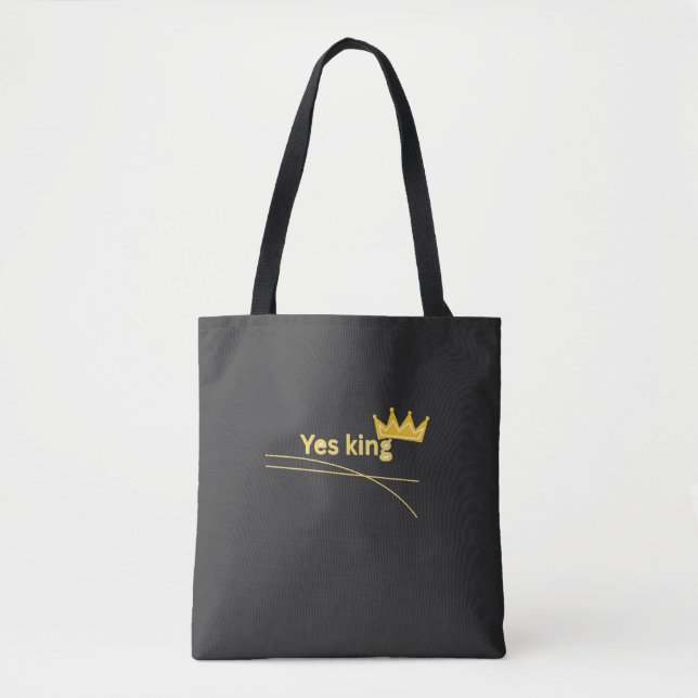 Bolsa Tote Sim Rei Coroa Meme Engraçado (Frente)