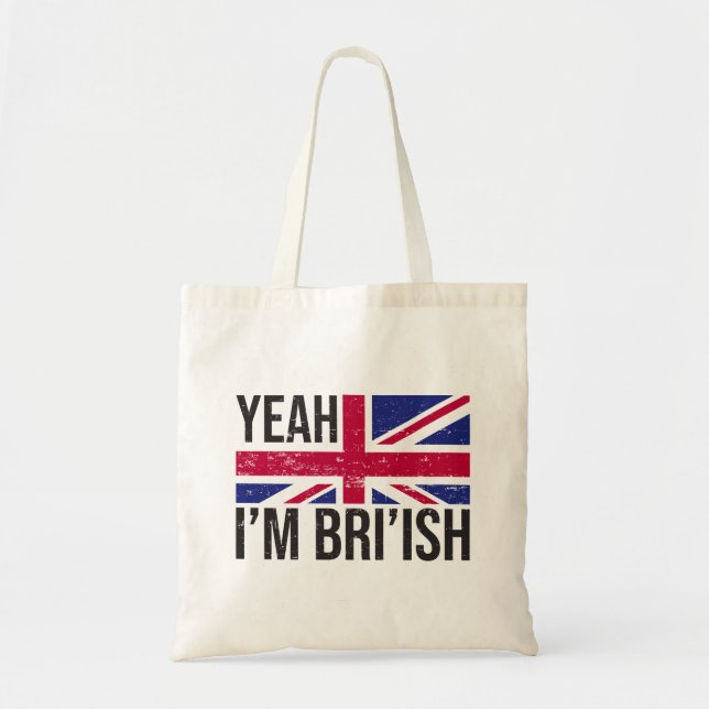Bolsa Tote Sim, sou britânico, como você saberia Meme (Frente)