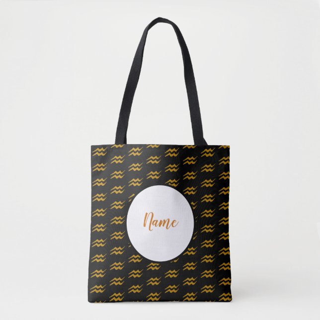 Bolsa Tote Símbolo Aquarius Zodiac (Frente)