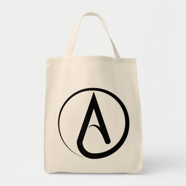 Bolsa Tote Símbolo Ateu Preto (Frente)