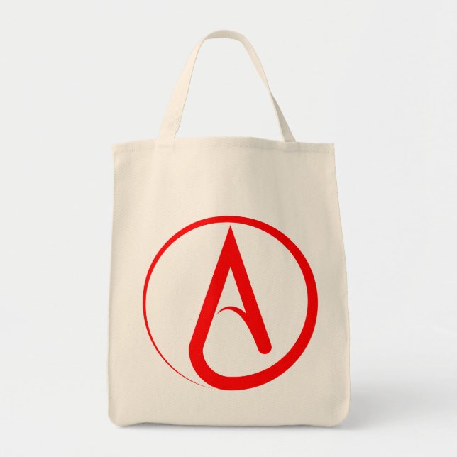 Bolsa Tote Símbolo Ateu Vermelho (Frente)