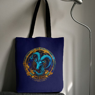 Bolsa Tote Símbolo Celestial Zodiac Sea Goat Fantasy Capricór
