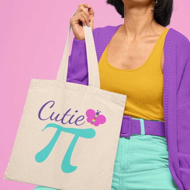 Bolsa Tote Símbolo Cutie Pi Math Pun (Criador carregado)