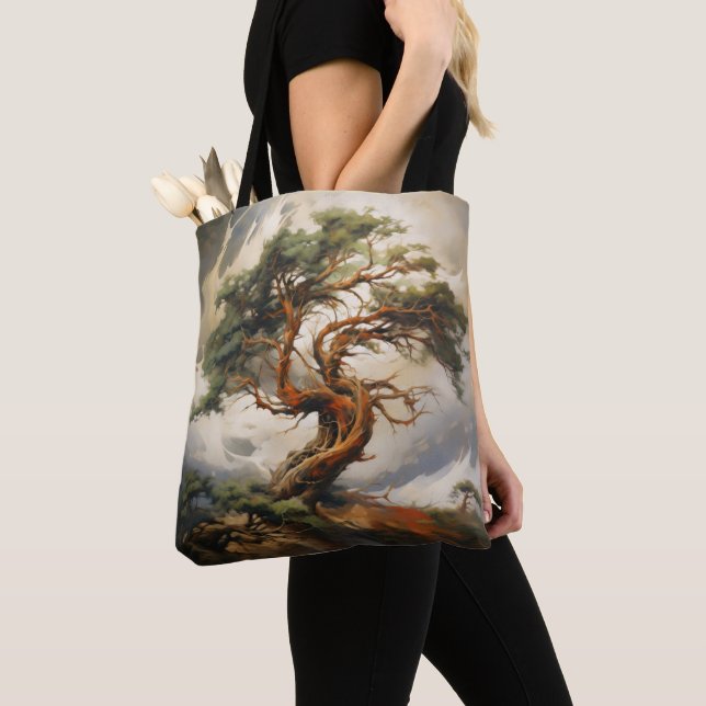 Bolsa Tote Símbolo da natureza da árvore abstrato (Close Up)
