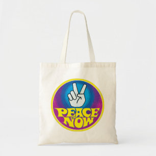 Bolsa Tote Símbolo da Paz Groovy Retro Estilo Hippie